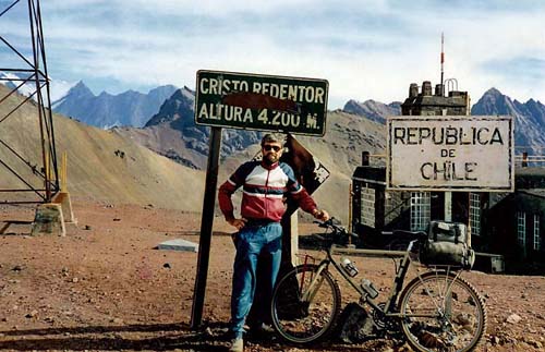 Aconcagua's 14, foot pass as Cristo Redentor in Chile